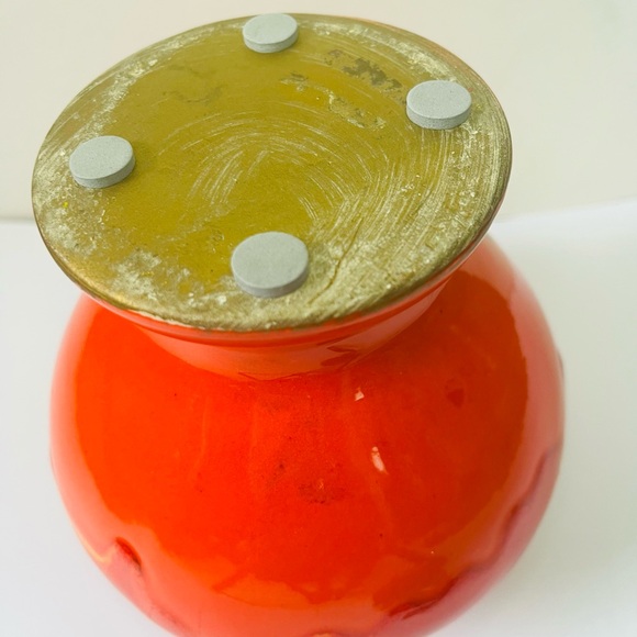 MCM 60’s Flame Drip Glaze Vase 6.5” Glossy Tall Mid Century Gorgeous - Picture 9 of 10